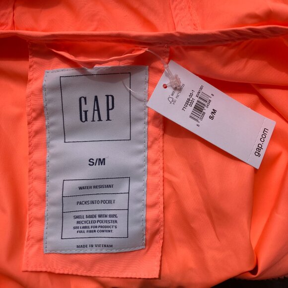 NWT Gap Bright Coral Water Resistant jacket - women size s/m - Picture 1 of 5